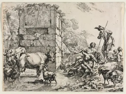 The Cow Drinking, by Nicolaes Pieterszoon Berchem, 1680