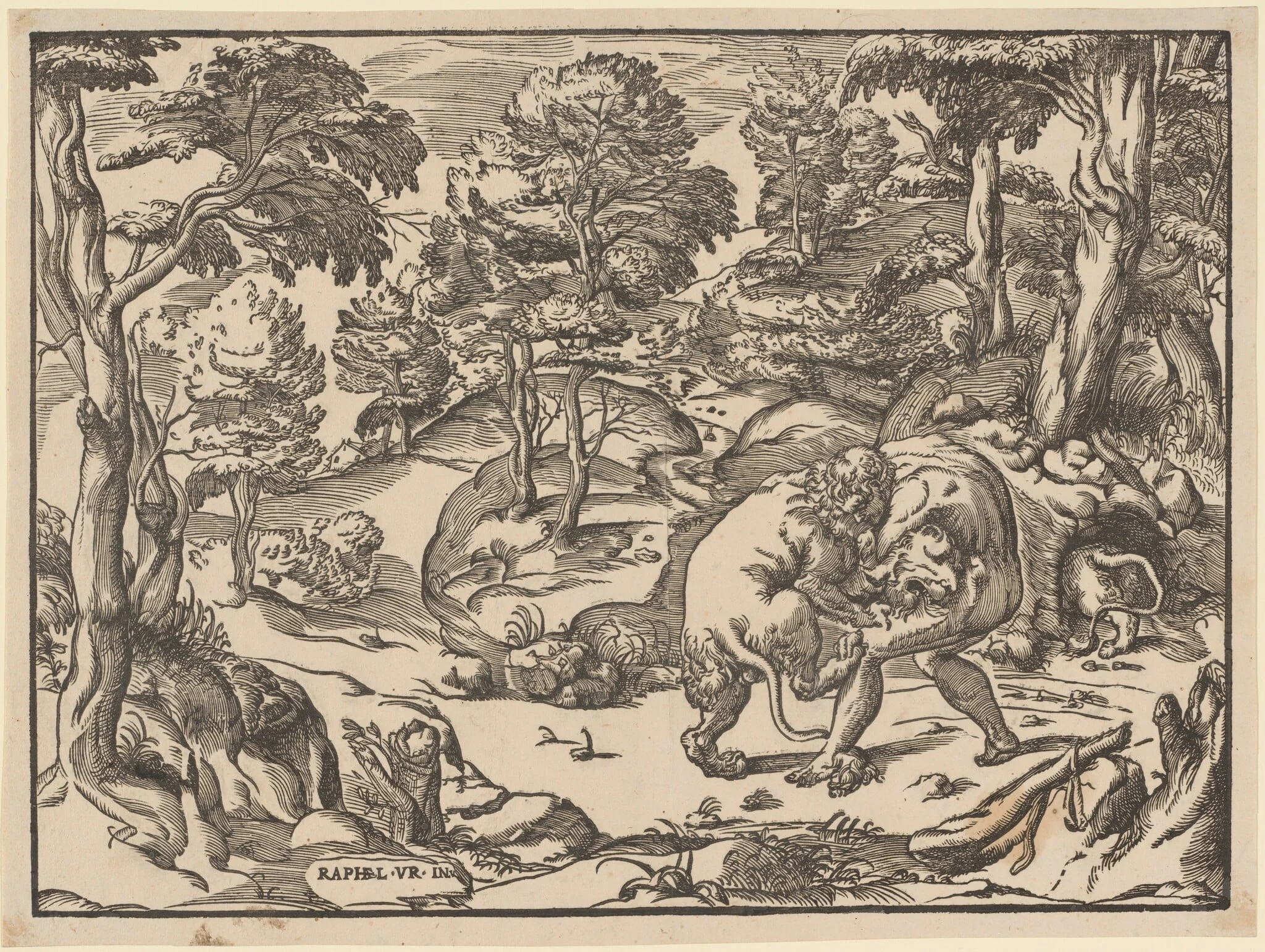 Hercules and the Nemean Lion, detail