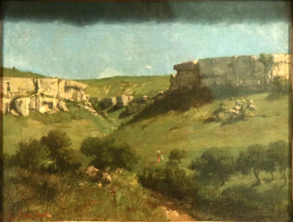 Landscape near Ornans, by Gustave Courbet, oil, 1855