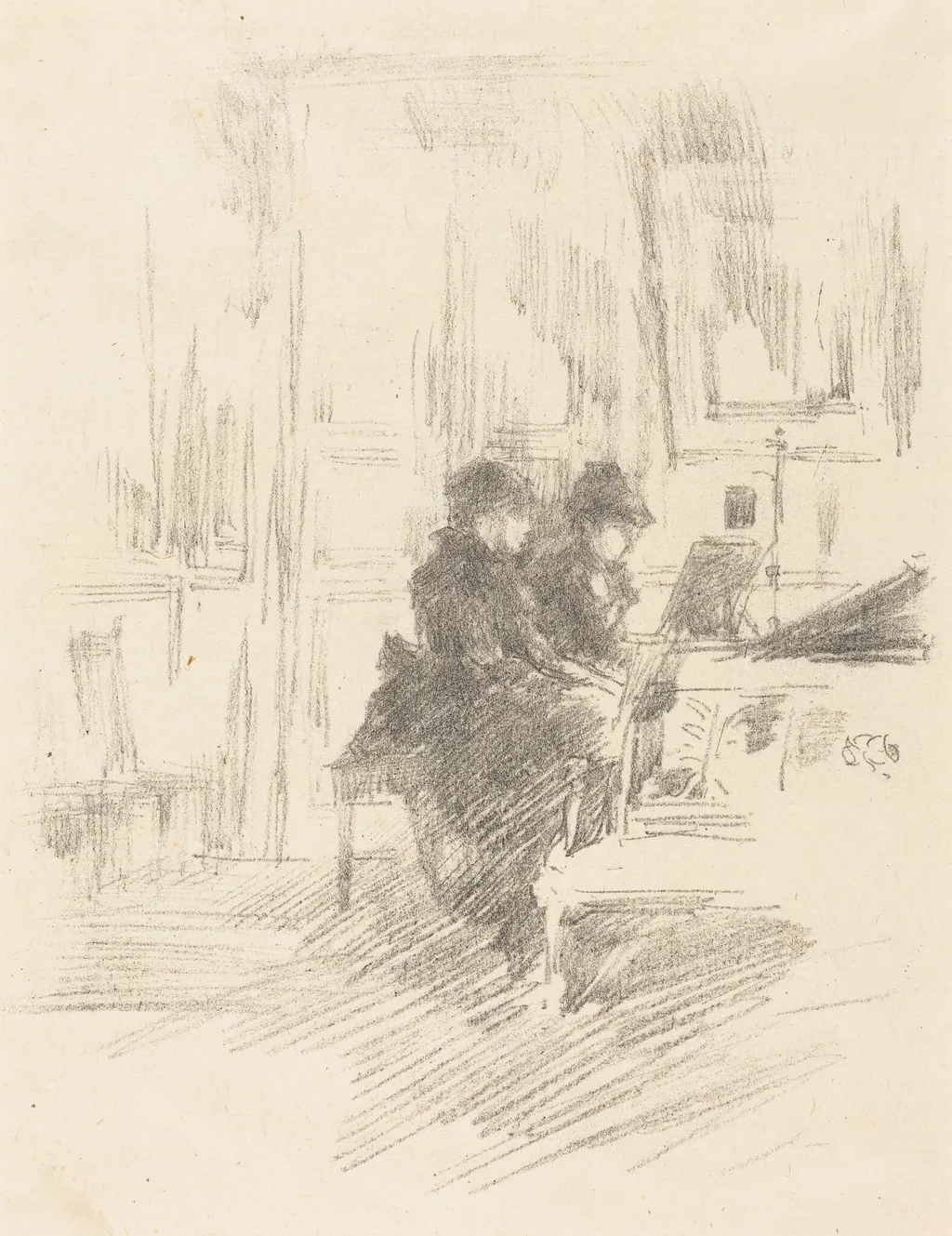 The Duet, No. 2, by James McNeill Whistler, ink, 1894