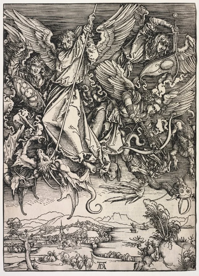 Revelation of St. John: St. Michael fighting the Dragon, detail