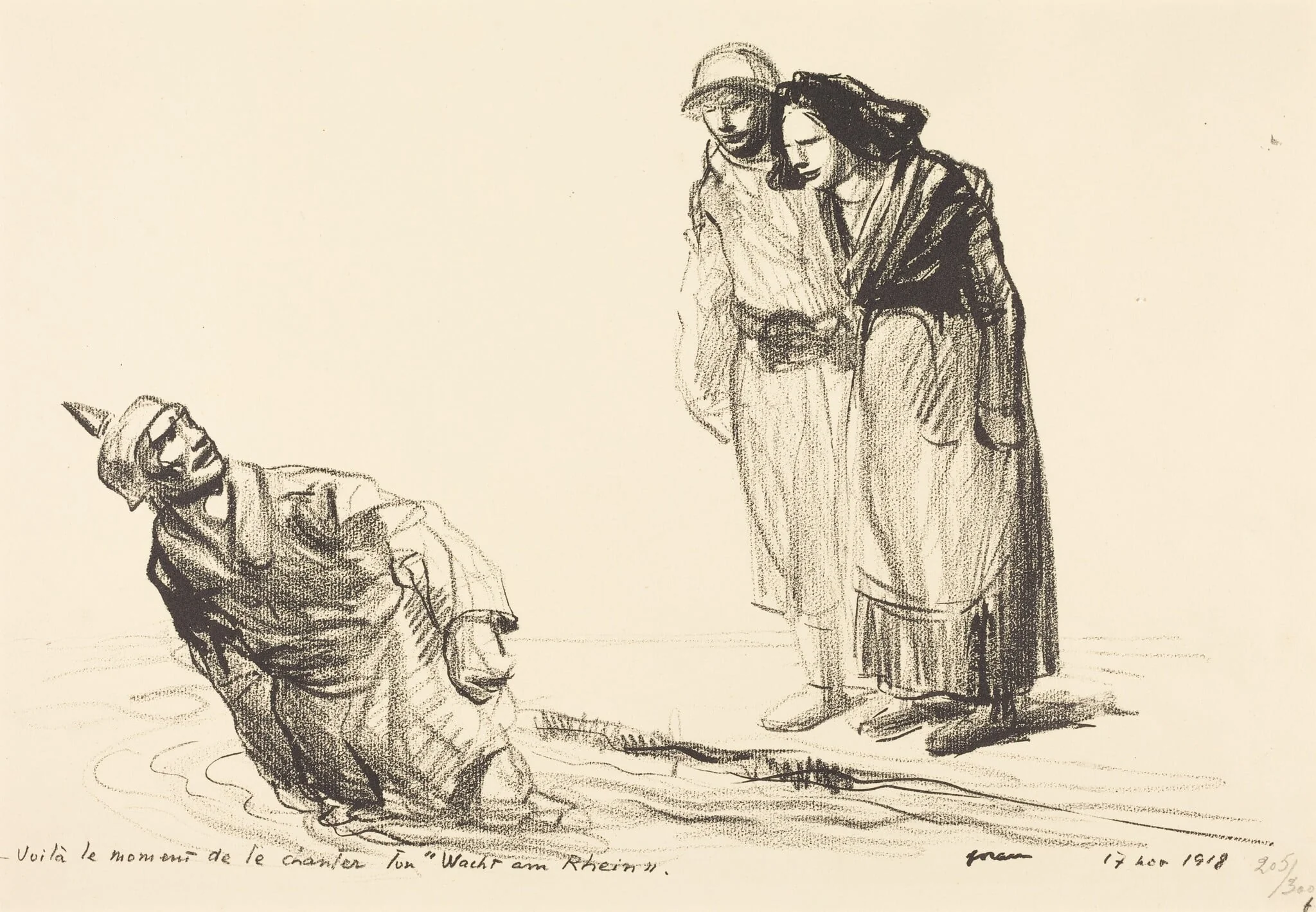 Voilà le Moment de le chantes tun "Wacht am Rhein", detail