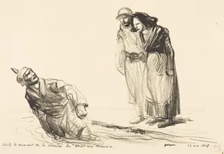 Voilà le Moment de le chantes tun "Wacht am Rhein", by Jean-Louis Forain, 1916