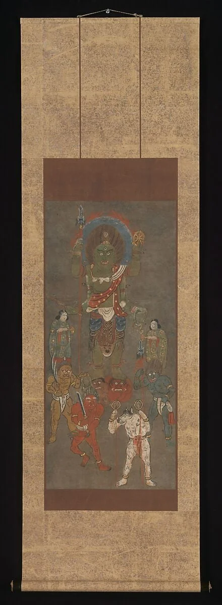 青面金剛夜叉図大津絵|Ōtsu-e of Shōmen Kongōyasha (Vajrayaksha), detail
