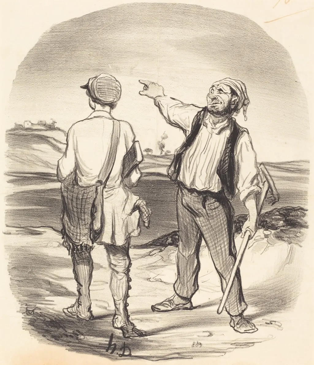 J'ai vu un lièvre... il y a huit jours!, by Honoré Daumier, ink, 1846