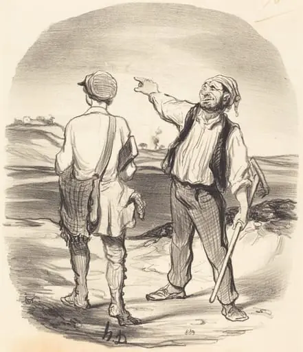 J'ai vu un lièvre... il y a huit jours!, by Honoré Daumier, ink, 1846
