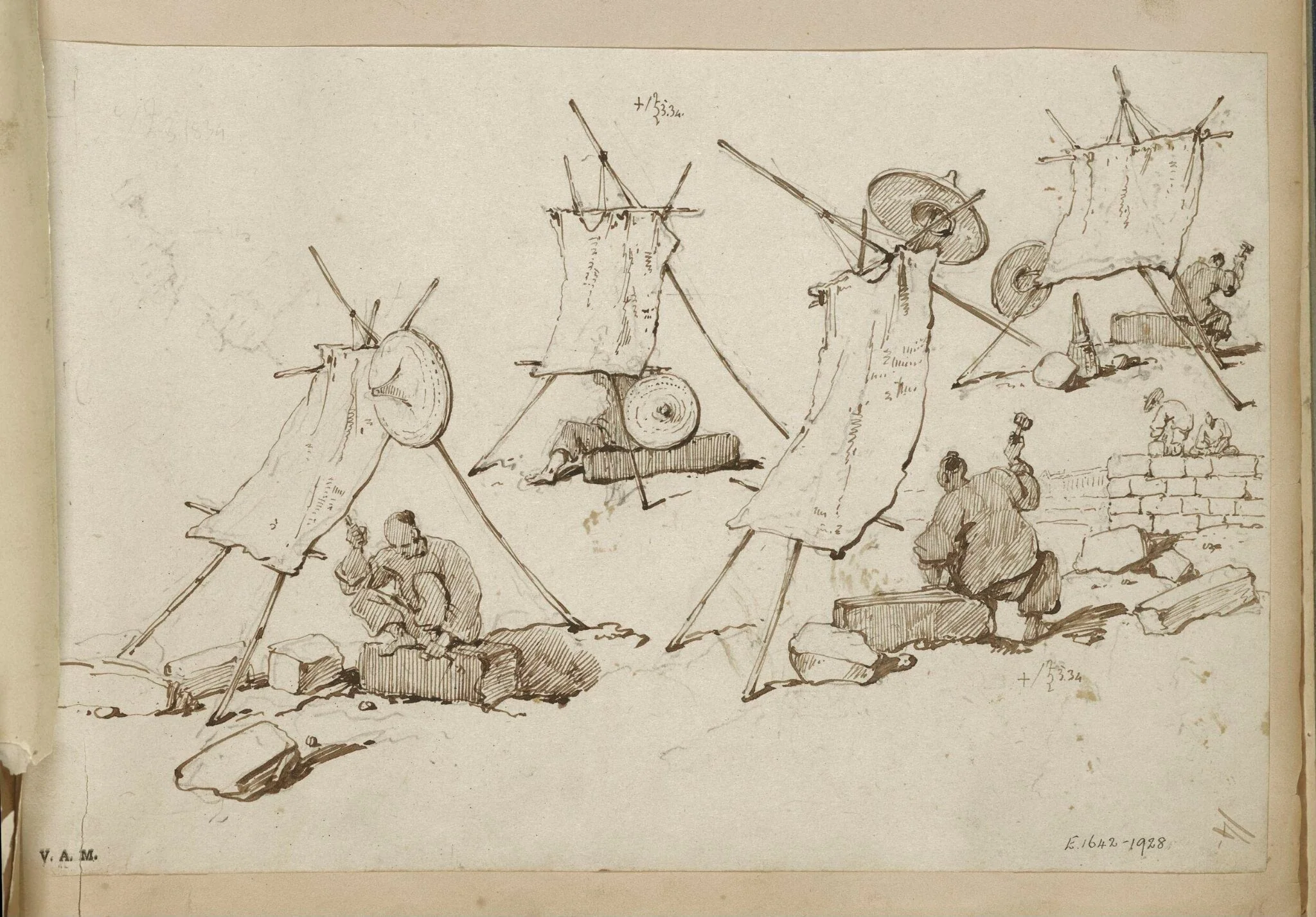 Studies of a stonemason, Macau, detail
