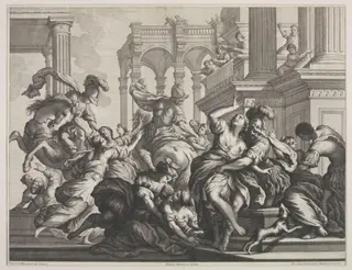 Rape of the Sabines, by Giovanni Antonio Lorenzini, 1750