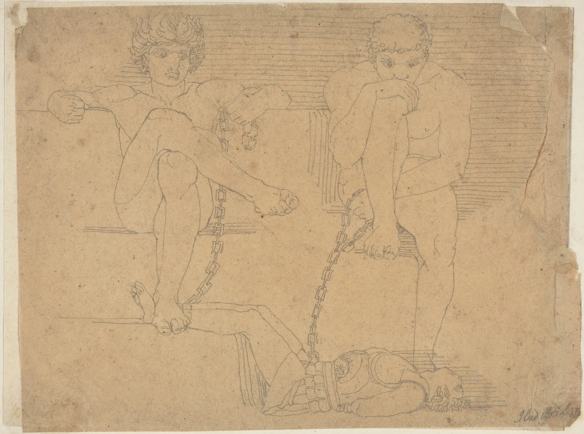 Otus and Ephialtes Holding Mars Captive, detail