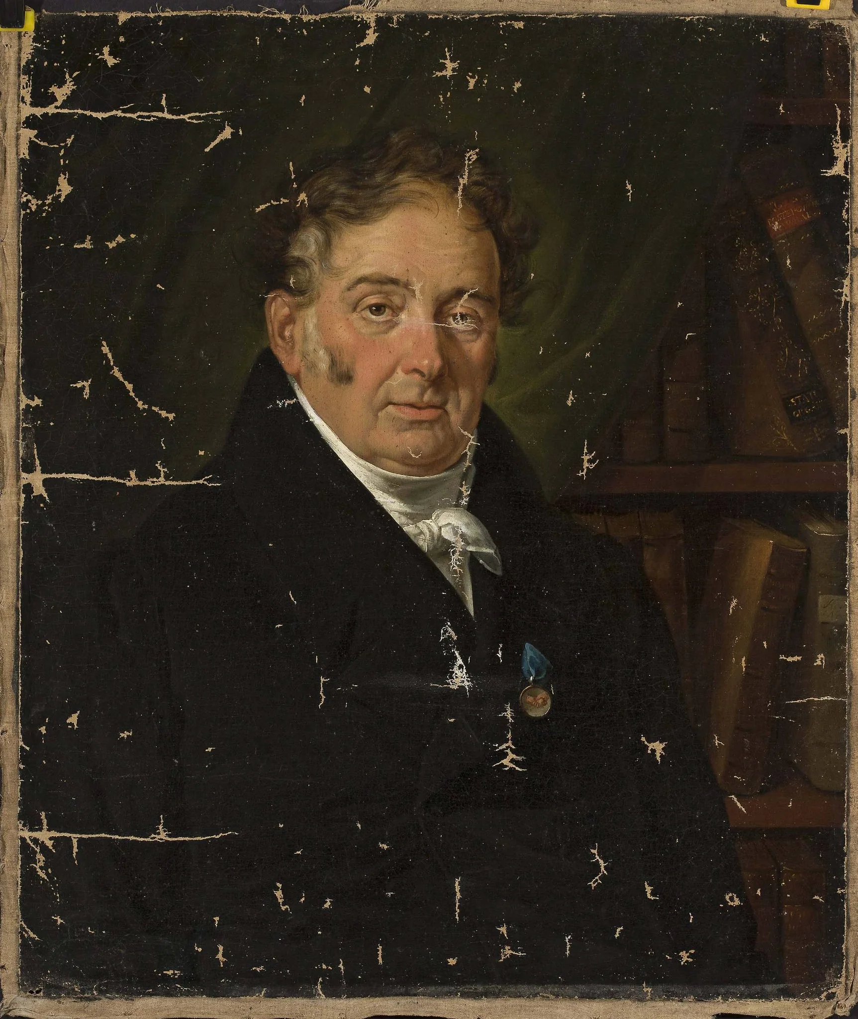 Portrait of a man with a medal, detail