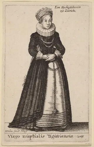 Virgo Nuptialis Tiguriensis, by Wenceslaus Hollar, ink, 1649