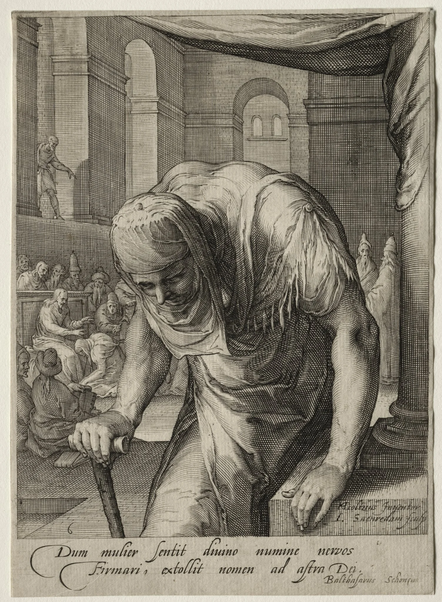 Heroines of the New Testament: The Crippled Woman Healed by Christ, detail