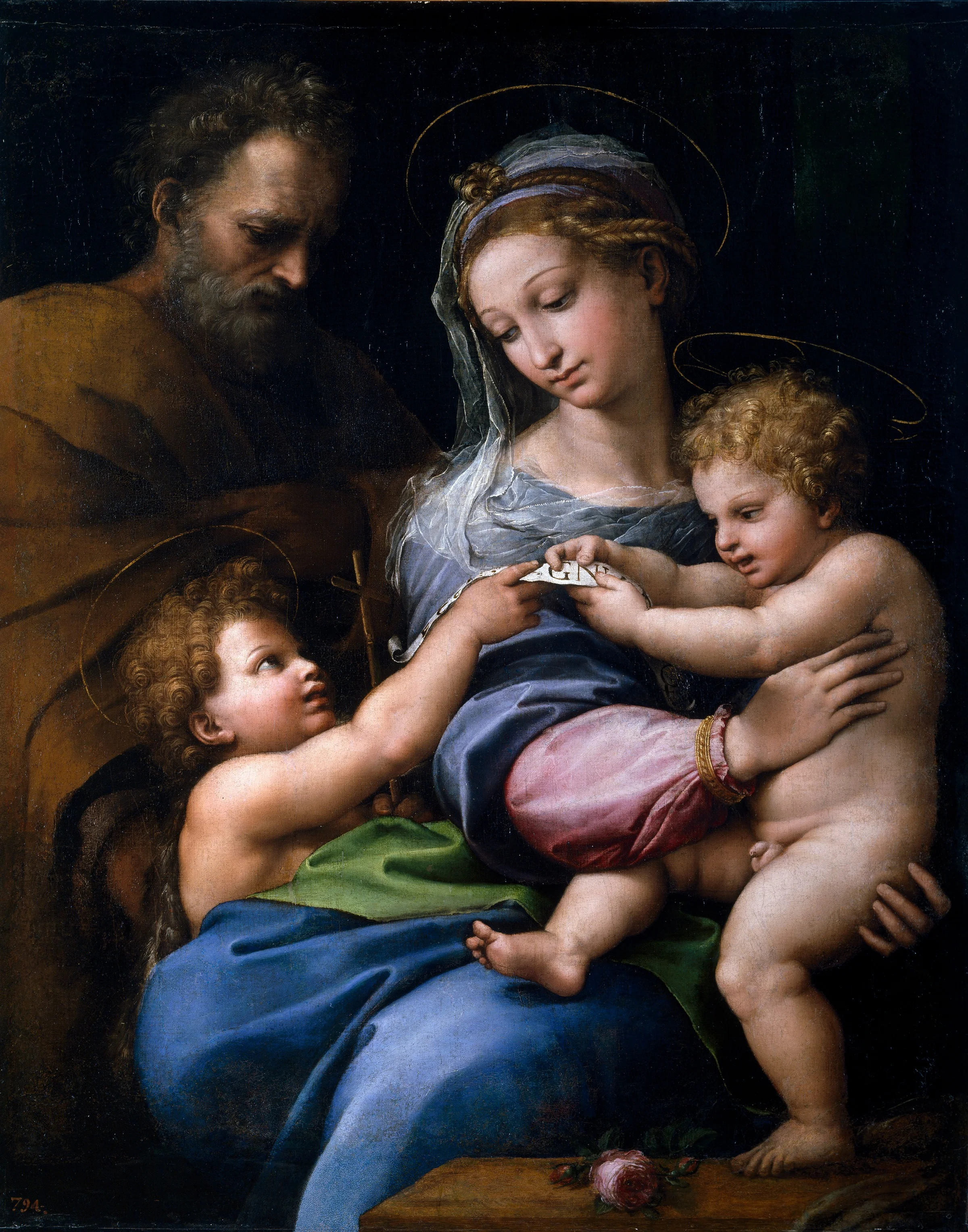 Madonna of the Rose, detail