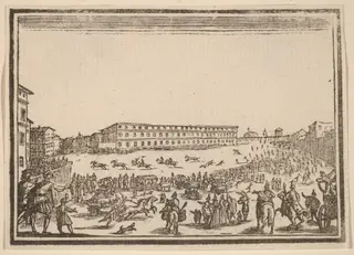 Piazza Presso alla Porta al Prato, by Edouard Eckman, ink, 1621