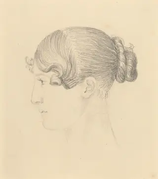 Head of a Woman (Theresa Turner?), by John Flaxman, graphite, 1790