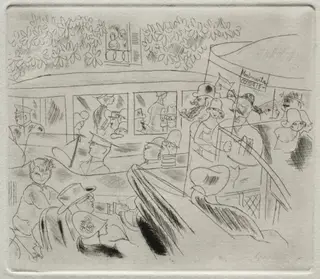 Traffic, Montmartre, by Charles Laborde, 1925