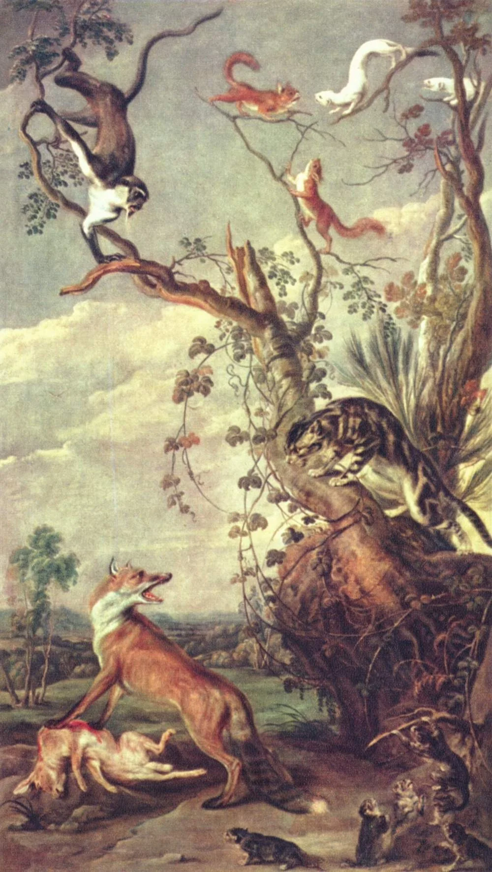 Fox and cat, detail