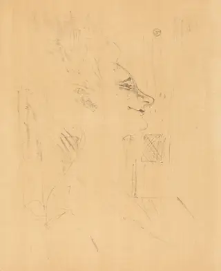 Drunkard (Soularde), by Henri de Toulouse-Lautrec, ink, 1898