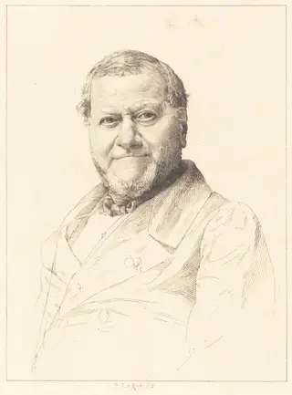 Portrait of a Man, by P. le Robert, ink, 1875