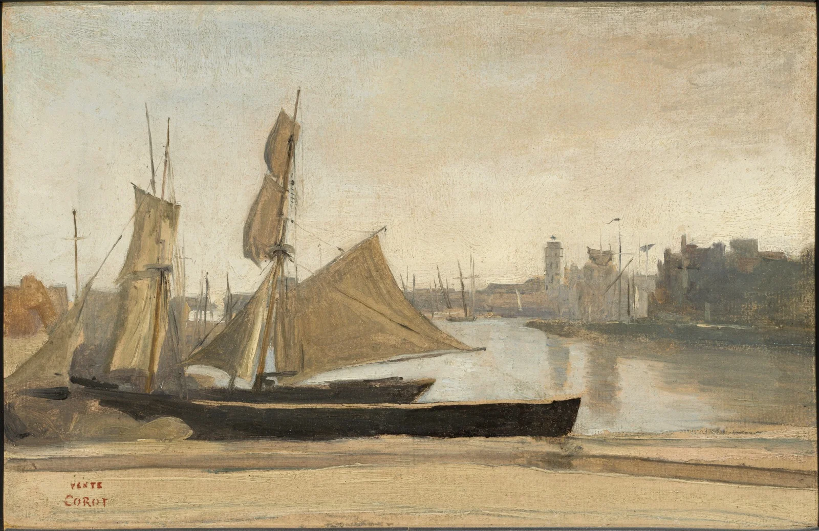 Dunkerque, Fishing Boats tied to the Wharf, detail
