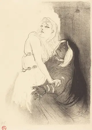 At the Renaissance: Sarah Bernhardt in "Phedre" (A la Renaissance: Sarah Bernhardt dans "Phèdre"), by Henri de Toulouse-Lautrec, ink, 1893