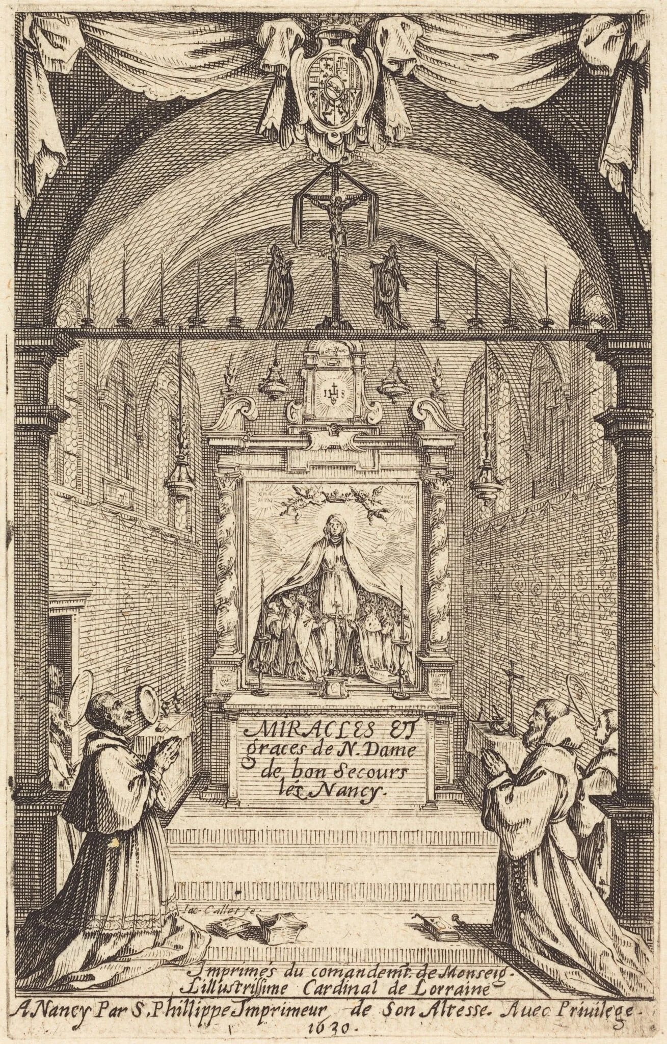 Frontispiece for the Miracles and Graces of Our Lady of "Bon-Secours-les-Nancy", detail
