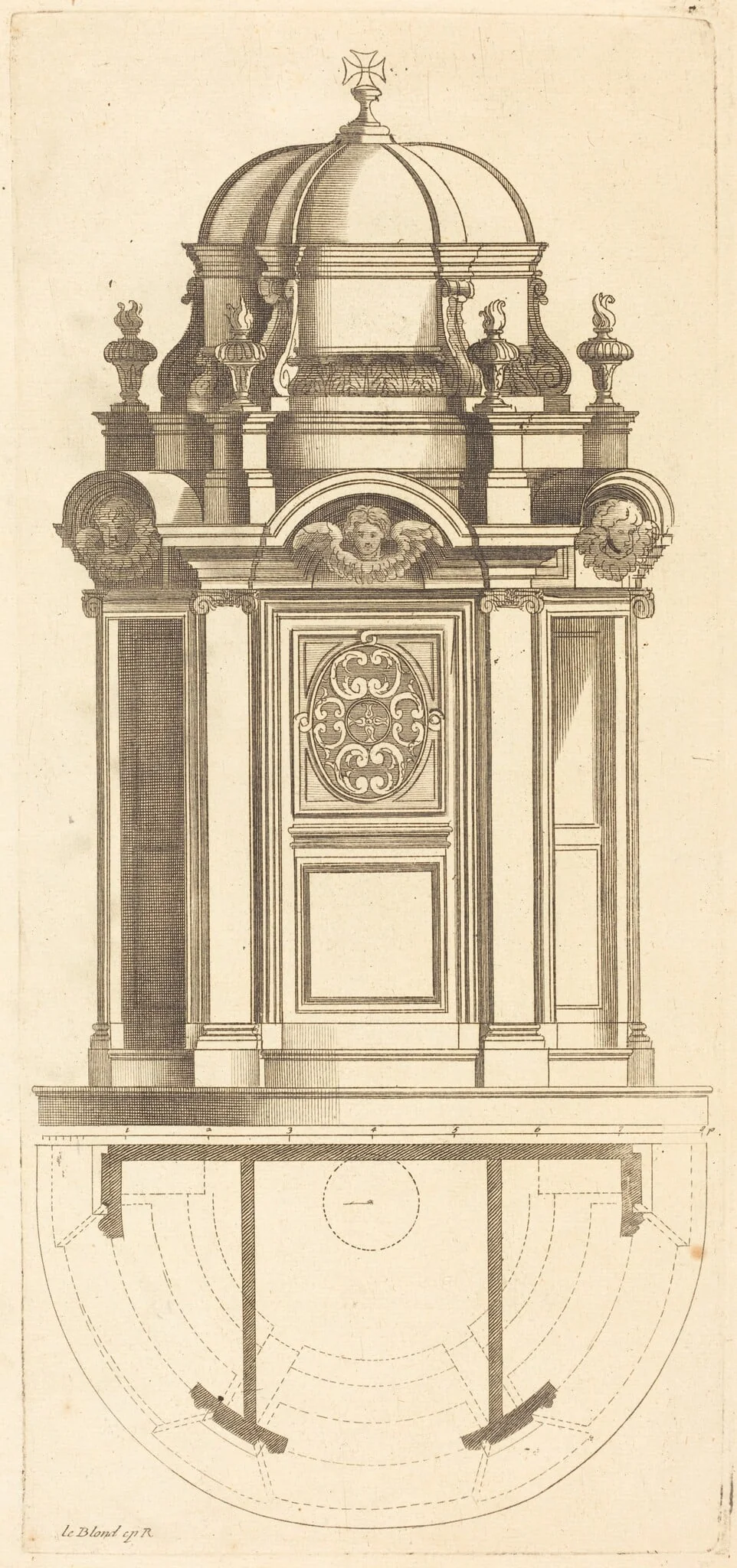 Plan et elevation des plus beaux confessionnaux de Paris, tres fidelemant mesure, detail