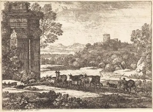 The Herd Returning in Stormy Weather (Le troupeau en marche par un temps orageux), by Claude Lorrain, ink, 1650