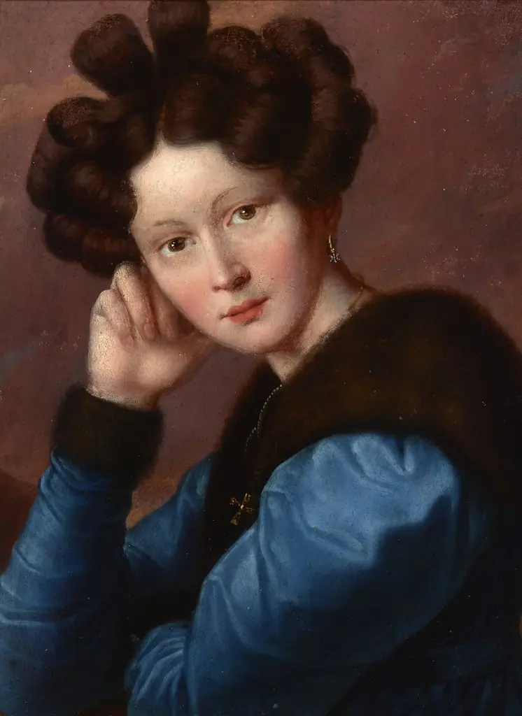 Portrait of Aleftyna Gościmska née Jerasiewicz, by Józef Oleszkiewicz, oil, 1830