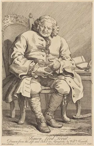 Simon Lord Lovat, by William Hogarth, ink, 1746