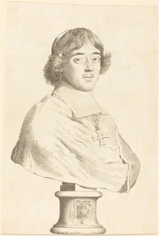 Cardinal de Bouillon, by Claude Mellan, ink, 1673