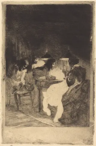 The Childhood of Pierre Clémenceau (L'Enfance de Pierre Clémenceau), by Albert Besnard, ink, 1885