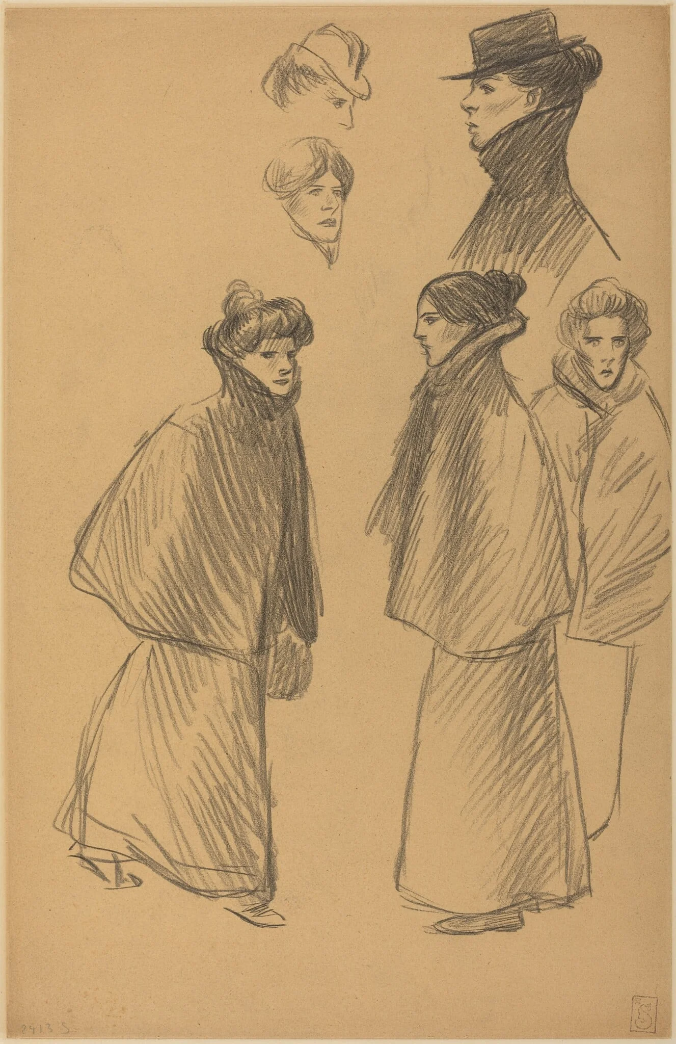 Figure Studies [recto], detail
