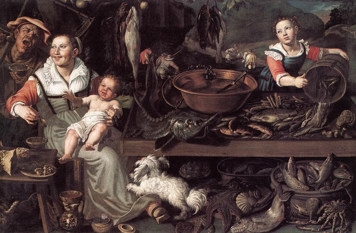Fishmongers, detail