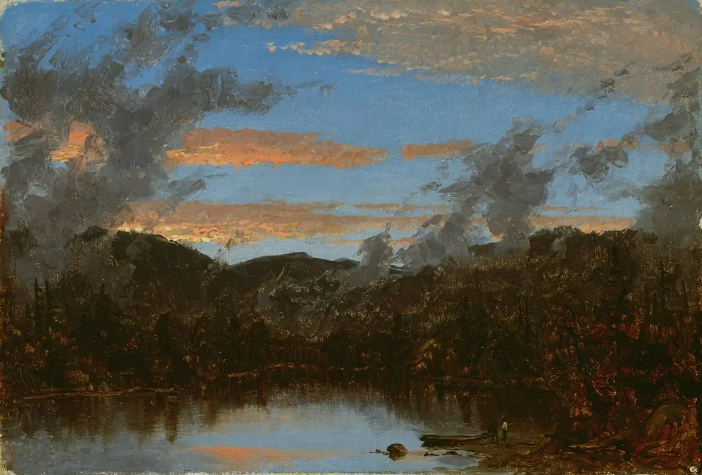 Mist Rising at Sunset in the Catskills, by Sanford Robinson Gifford, oil, 1861