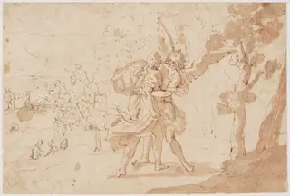 Abraham wrestling with the Angel, by Andrea Schiavone