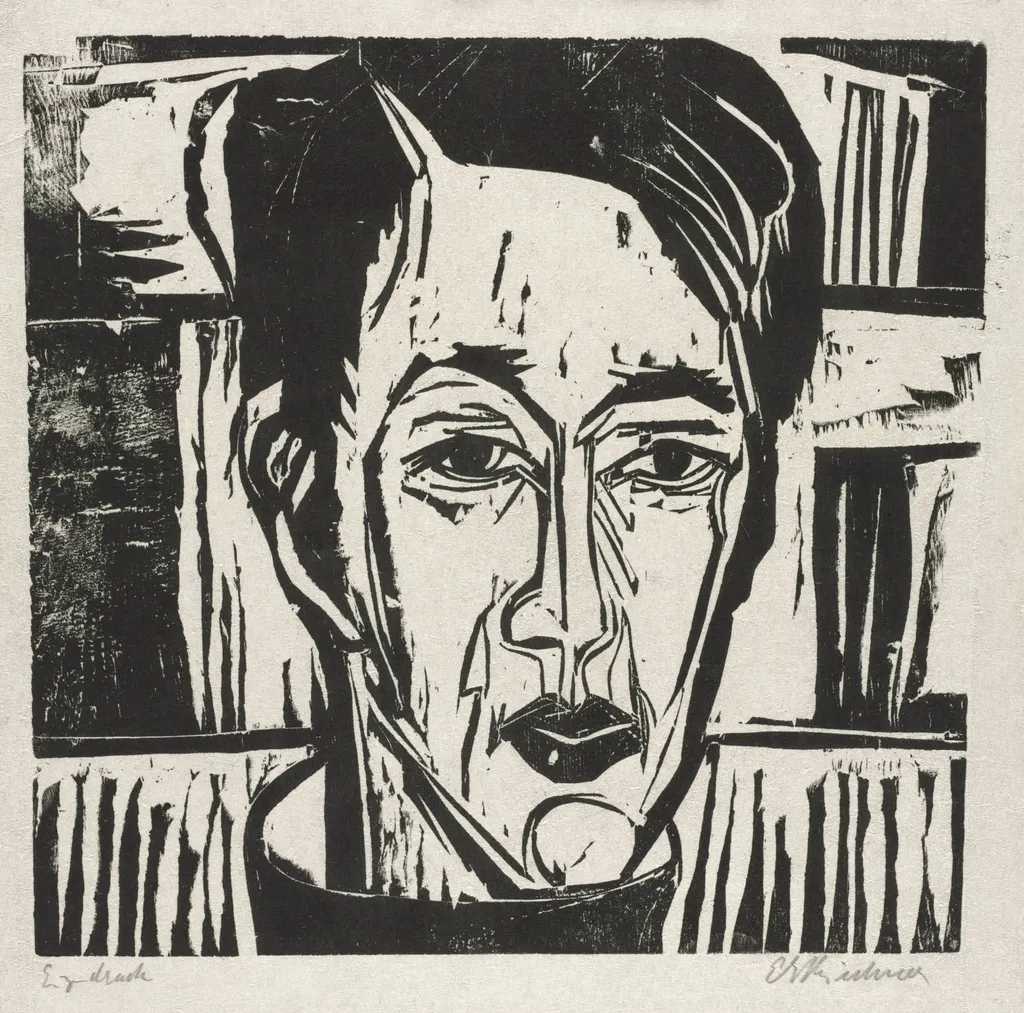 Wehrlin, Facing front, by Ernst Ludwig Kirchner, 1924