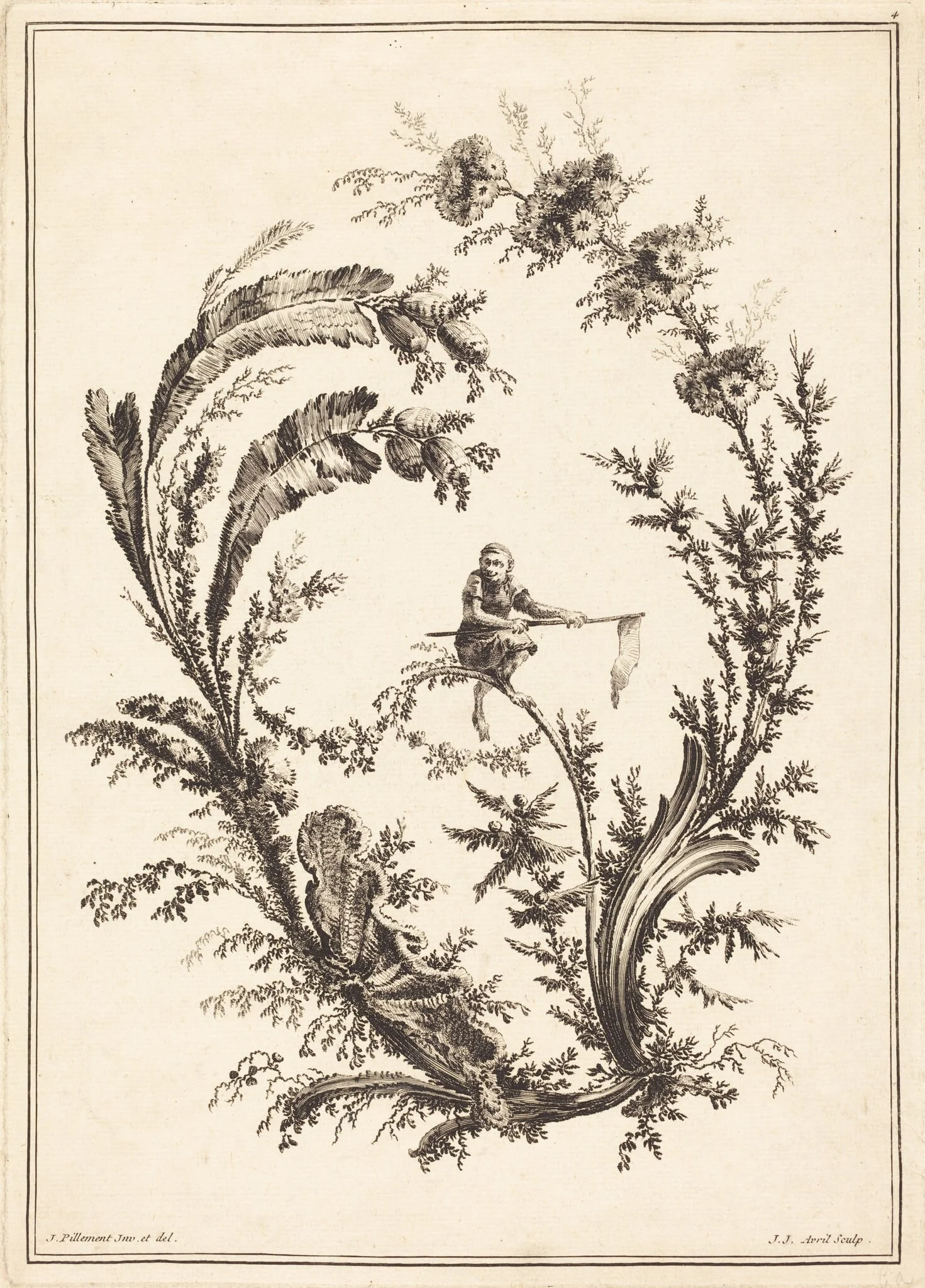 Ornament with a Monkey, detail
