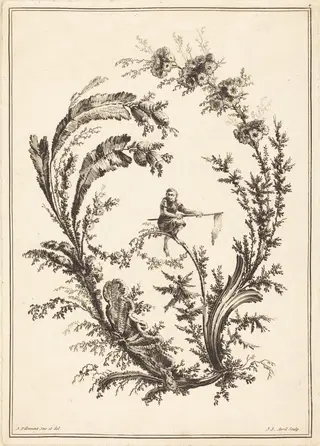 Ornament with a Monkey, by Jean-Jacques Avril I, ink, 1788