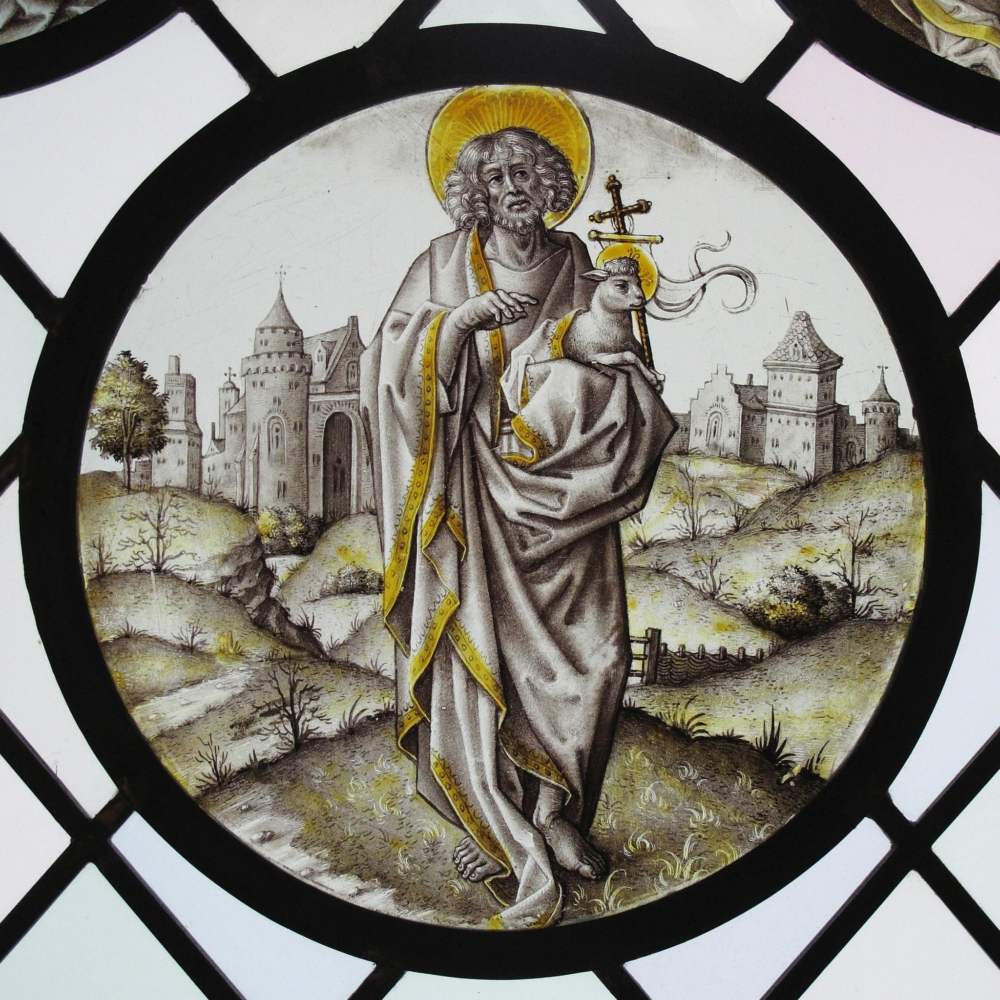 Roundel with Saint John The Baptist, detail