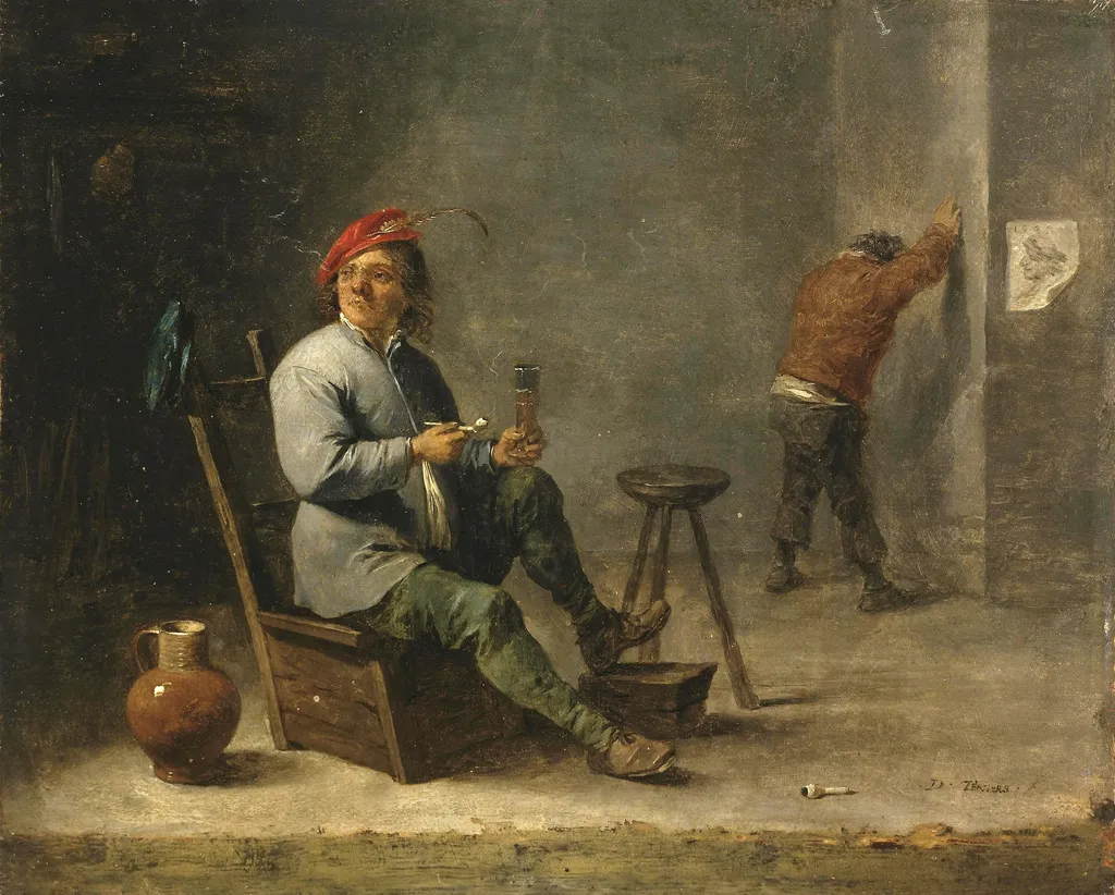 Smoker, by David Teniers the Younger, oil, 1645