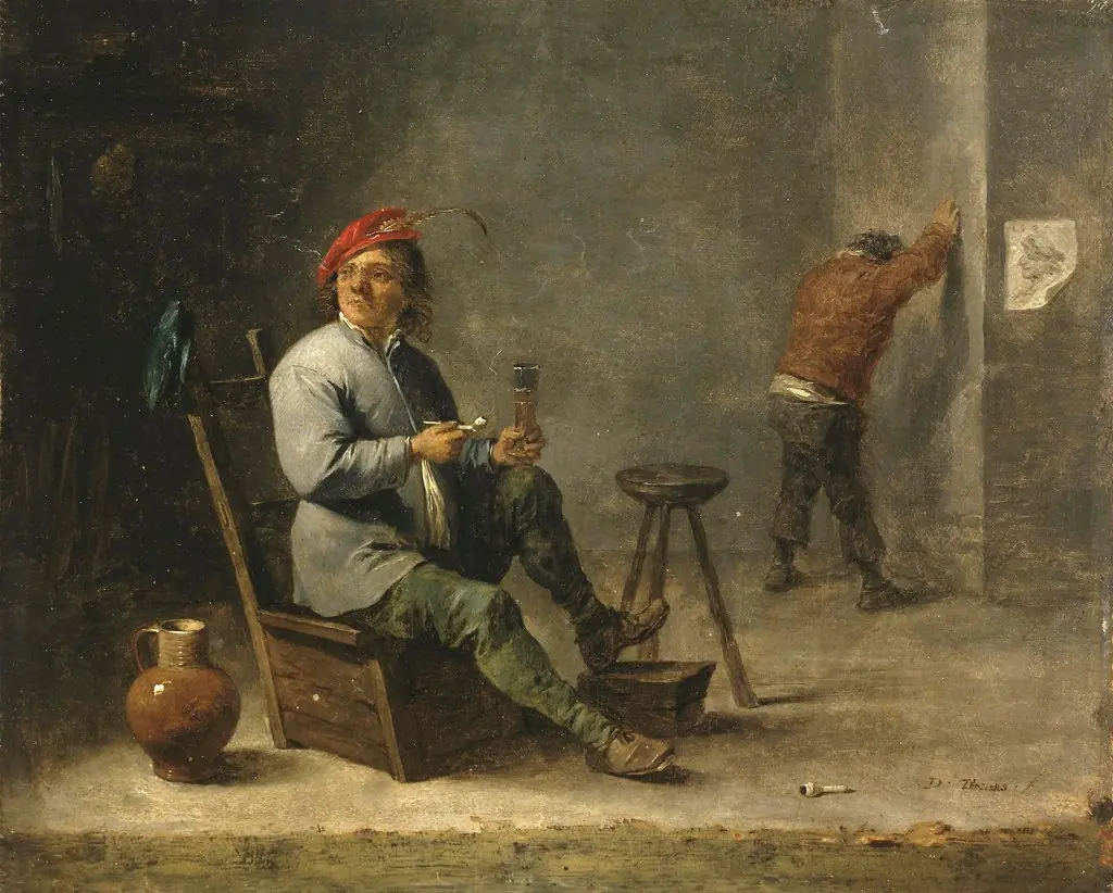 Smoker, by David Teniers the Younger, oil, 1645