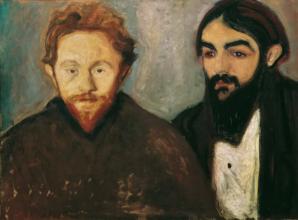 Paul Herrmann and Paul Contard, by Edvard Munch, oil, 1899