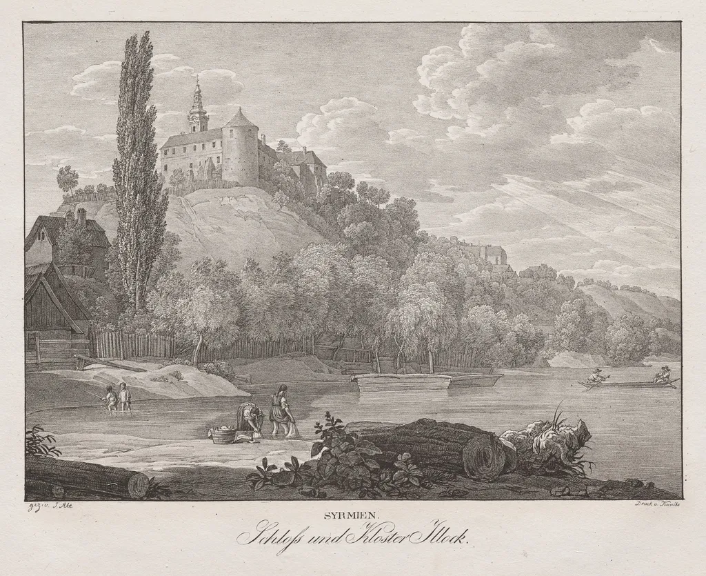 Syrmien, Schloss und Kloster Illock, by Jakob Alt, 1839