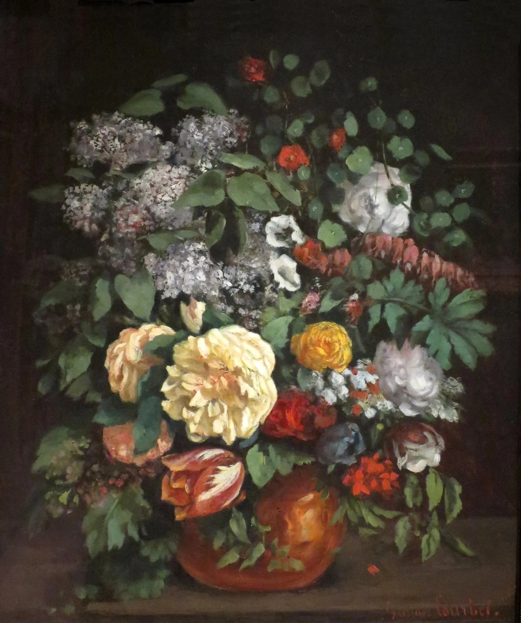 Vase of Lilacs, Roses, and Tulips, detail