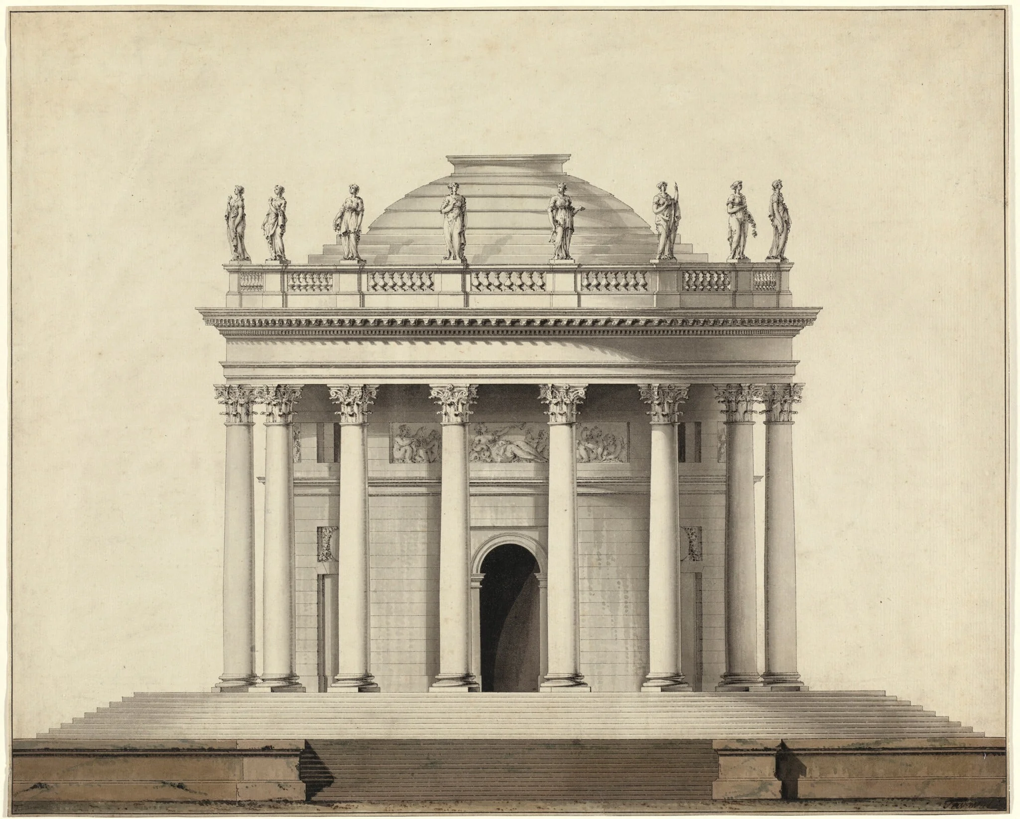 A Classical Temple, detail