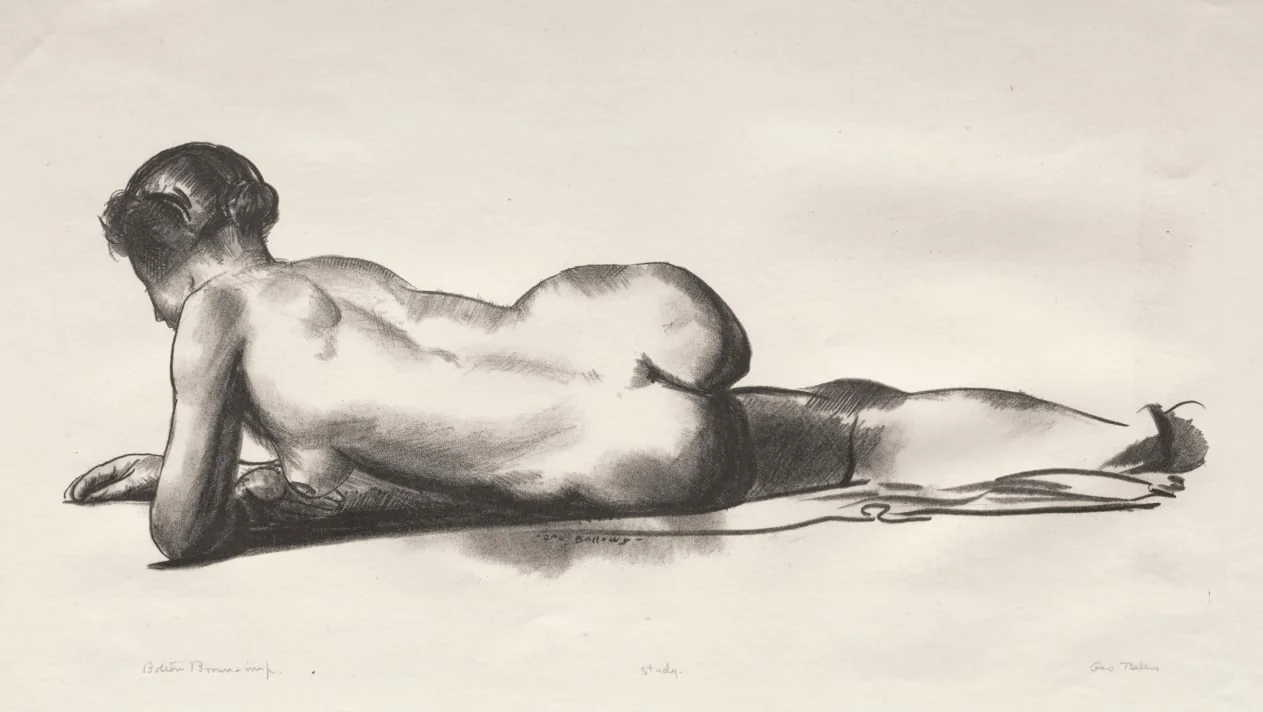 Nude Study, Woman Lying Prone, detail