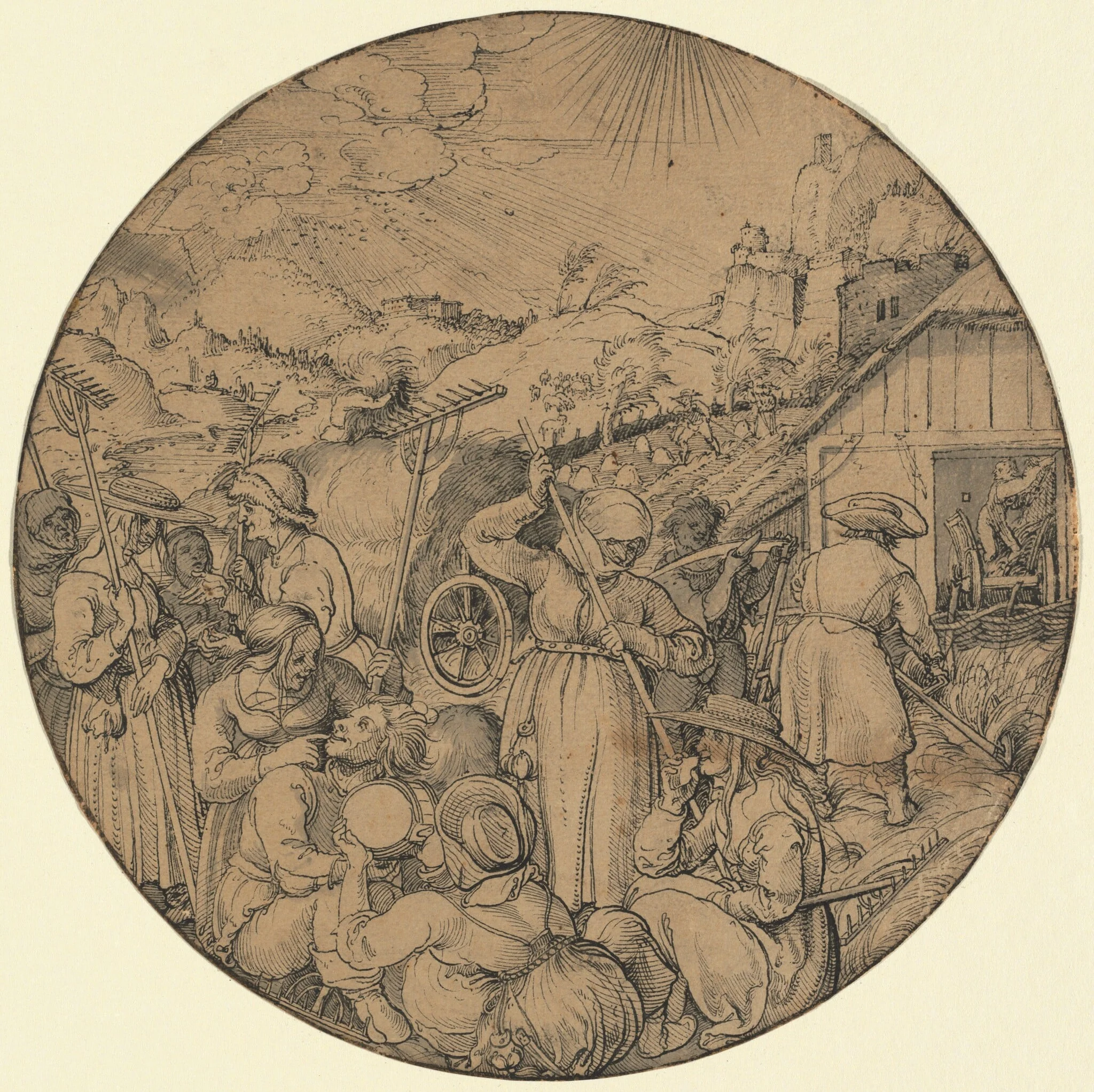The Hay Harvest (June), detail