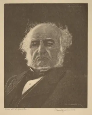 William Gladstone, by Charles M. Johnson, ink, 1896