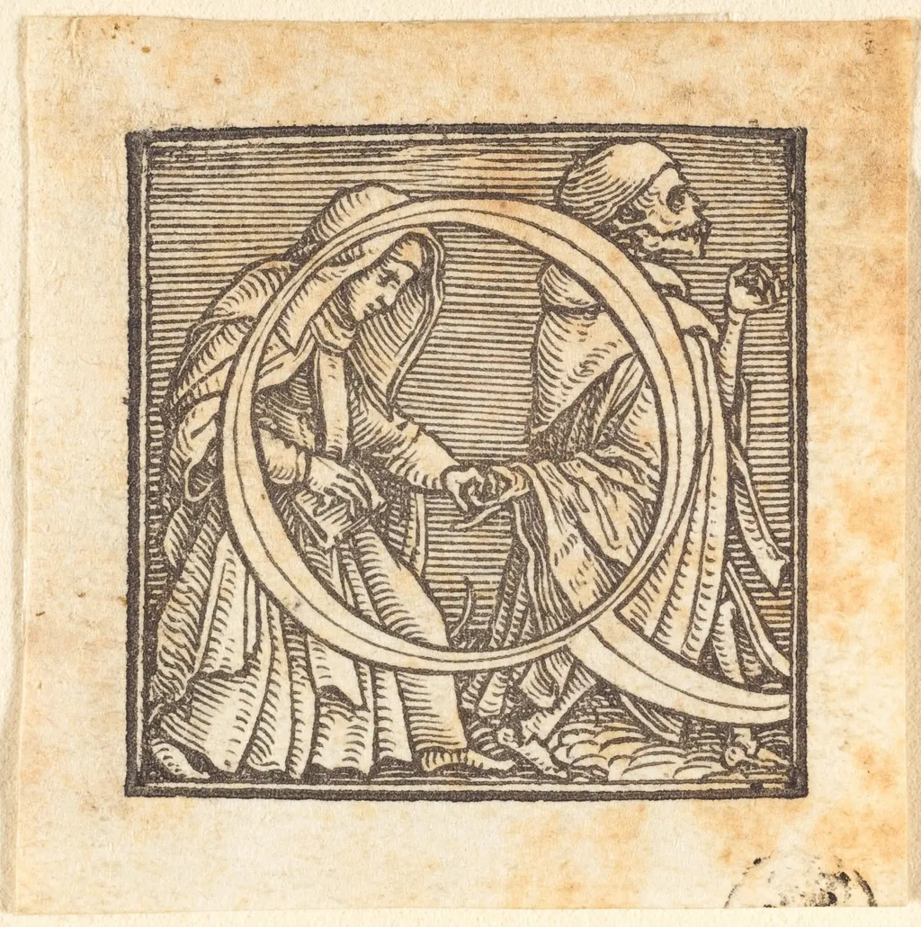 Letter Q, by Hans Lützelburger, ink, 1523